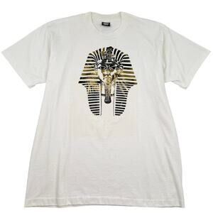 Vintage King Tut Graphic T Shirt XL Made in USA Single Stitch Pharaoh Tee Gold